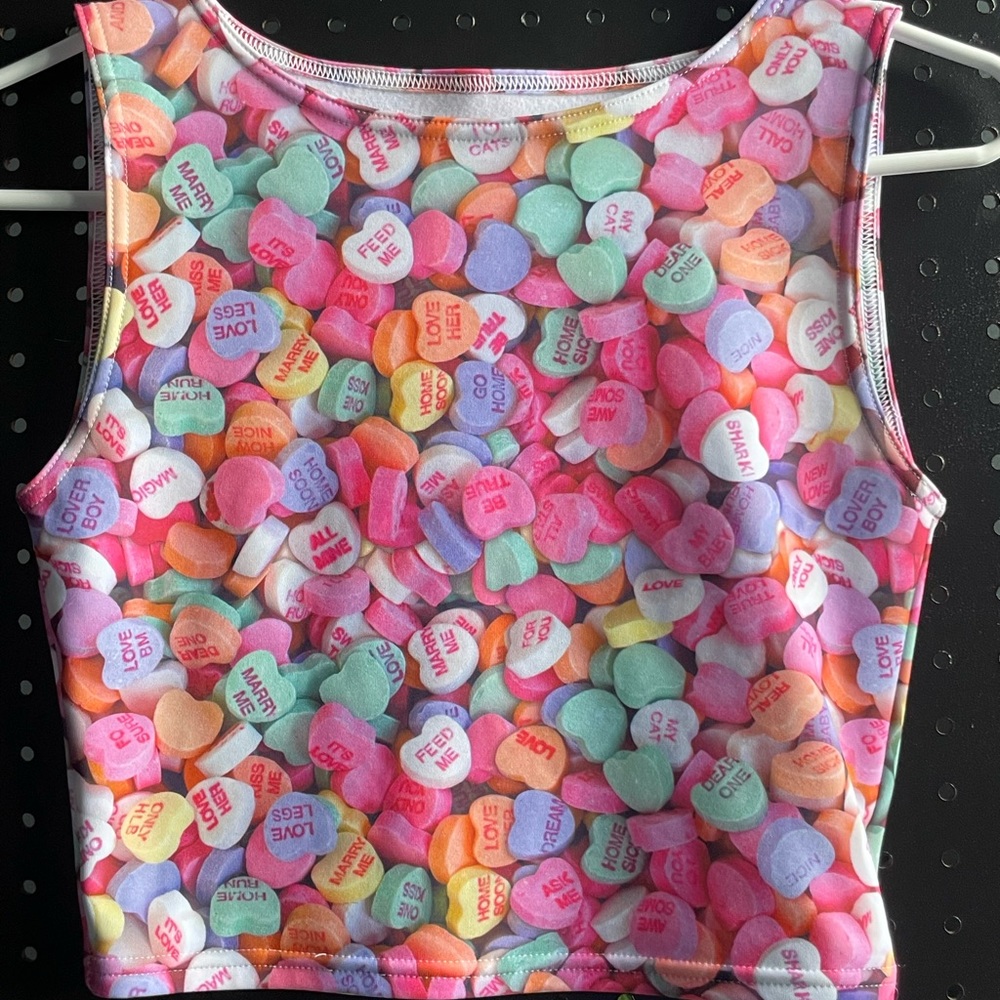 Blackmilk Candy Hearts Wifey Crop Top size S